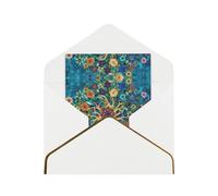 HCVXBSA Latin American Illustration Blank Cards with Envelopes All Occasion Greeting, Premium Shimmery Note for Birthday, Christmas, Wedding, 4 x 6 inch