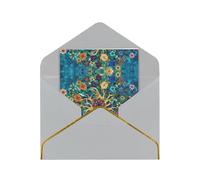 HCVXBSA Latin American Illustration Blank Cards with Envelopes All Occasion Greeting, Premium Shimmery Note for Birthday, Christmas, Wedding, 4 x 6 inch