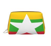 HCVXBSA Makeup Bag Women Toiletrie Showe Brush Skin Care Travel Organizer Purse Me Large Makeup Purse AccessoriesFlag of Myanmar, White, One Size