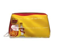 HCVXBSA Makeup Bag Women Toiletrie Showe Brush Skin Care Travel Organizer Purse Me Large Makeup Purse AccessoriesSpain Flag, White, One Size