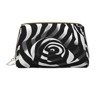 HCVXBSA Makeup Bag Women Toiletrie Showe Brush Skin Care Travel Organizer Purse Me Large Makeup Purse AccessoriesZebra Op Art, White, One Size