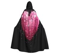 HCVXBSA Personalised Glitter Heart Poncho with Full Print Design - Perfect for Halloween, Cosplay and Theme Party