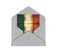 HCVXBSA Retro Irish flag Blank Cards with Envelopes All Occasion Greeting, Premium Shimmery Note for Birthday, Christmas, Wedding, 4 x 6 inch Light Grey