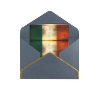 HCVXBSA Retro Irish flag Blank Cards with Envelopes All Occasion Greeting, Premium Shimmery Note for Birthday, Christmas, Wedding, 4 x 6 inch Black