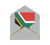 HCVXBSA South Africa flag Blank Cards with Envelopes All Occasion Greeting, Premium Shimmery Note for Birthday, Christmas, Wedding, 4 x 6 inch Light Grey