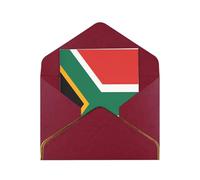 HCVXBSA South Africa flag Blank Cards with Envelopes All Occasion Greeting, Premium Shimmery Note for Birthday, Christmas, Wedding, 4 x 6 inch Dark Red