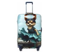 HCVXBSA Suitcase Cover Elastic Washable Suitcase Protector 18-32 inch Suitcase Travel Accessory for Pomeranian Suitcase Wearing Gorgeous Dress, Black, M