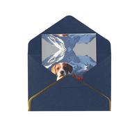 HCVXBSA The Little Dog in the Alps Blank Cards with Envelopes All Occasion Greeting, Premium Shimmery Note for Birthday, Christmas, Wedding, 4 x 6 inch Blue