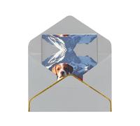 HCVXBSA The Little Dog in the Alps Blank Cards with Envelopes All Occasion Greeting, Premium Shimmery Note for Birthday, Christmas, Wedding, 4 x 6 inch Light Grey