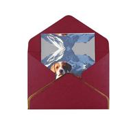 HCVXBSA The Little Dog in the Alps Blank Cards with Envelopes All Occasion Greeting, Premium Shimmery Note for Birthday, Christmas, Wedding, 4 x 6 inch Dark Red