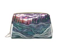 HCVXBSA Travel Makeup Bag Gift for Women, PVC Leather Cosmetic Bags, Toiletry Bag, Portable Wide Open Pouch, Travel Cosmetic Bag with Divider, White, One Size