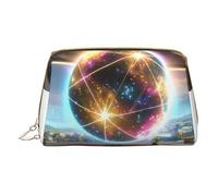 HCVXBSA Travel Makeup Bag Gift for Women, PVC Leather Cosmetic Bags, Toiletry Bag, Portable Wide Open Pouch, Travel Cosmetic Bag with Divider, White, One Size