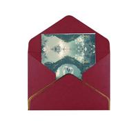 HCVXBSA Two swans swimming on the lake1 Blank Cards with Envelopes All Occasion Greeting, Premium Shimmery Note for Birthday, Christmas, Wedding, 4 x 6 inch Dark Red