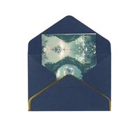 HCVXBSA Two swans swimming on the lake1 Blank Cards with Envelopes All Occasion Greeting, Premium Shimmery Note for Birthday, Christmas, Wedding, 4 x 6 inch Blue