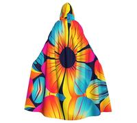 HCVXBSA Unique Customized Neon floral pattern Hoodie - Perfect for Halloween, Cosplay, and Themed Parties