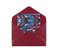 HCVXBSA Whale Fall Blank Cards with Envelopes All Occasion Greeting, Premium Shimmery Note for Birthday, Christmas, Wedding, 4 x 6 inch Dark Red