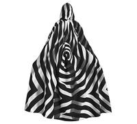HCVXBSA Zebra Op Art Personalized Poncho with Full Print Design, Perfect for Halloween, Cosplay and Theme Party