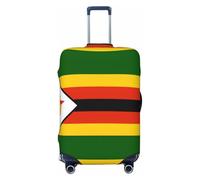HCVXBSA Zimbabwe Flag Luggage Suitcase Cover Elastic Washable Travel Accessories Suitcase Cover for 18-32 Inch Suitcase, Black, S