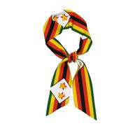 HCVXBSA Zimbabwe Flag Square Satin Scarf for Women 47" x 3" Black One Size, Black, One Size