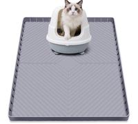 HCYDTOPU Cat Litter Mat, Waterproof Silicone Litter Box Mat for Litter Trapping, Durable Non-Slip Washable Cat Litter Catcher Mat, Easy to Clean