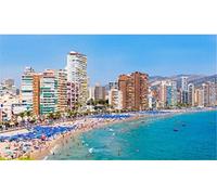 HCYEFG Jigsaws 1000 Pieces Puzzle Panoramic View On The Beach Of Benidorm Full Of Tourist Diy Art For Grown Ups Adults