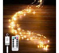 HCYW Waterproof Twinkle Starry Lights, 10 Strands 100 LEDs 1M Hanging Vine Tree Battery Operated Waterfall Branch Lights With 8 Modes Remote Timer, Warm White