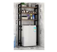 HCZKIUJY 2/3 Tier Rack Shelf Stand, Over Washing Machine Storage Rack Adjustable Bathroom Organization Space Saving for Bathroom Toilet Kitchen (Black 69x30x181cm)