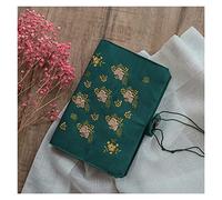 HCZKIUJY A5 Cute Cloth Dotted 6 Holes Spiral Ring Binder Notebook School Office Stationery Blank Line Grid Dots Planner (B Line)