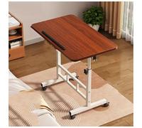 HCZKIUJY Adjustable Rolling Side Table, Small Computer Desk for Bedroom & Living Room, Height-Adjustable Standing Desk, 40x60cm, Ideal for Home Office & Study (E 40x60cm)