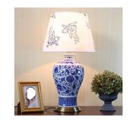HCZKIUJY Bedroom Desk lamp Available Chinese Table Light Blue and White Porcelain Glazed Ceramic Table Lamp Art Deco China Antique Desktop lamp