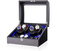 HCZKIUJY Black 4+6 Automatic Watch Winder Box,with LED Light, In Wood Shell And Leather, Piano Paint Exterior, Super Quiet Motor Accessories (C)