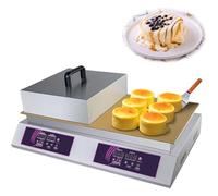 HCZKIUJY burger press 2600W Electric Dorayaki Baker Pancake Maker Stainless Steel Souffle Making Machine Copper Plate Muffin Maker Commercial Griddle for Home Kitchen Restaurant Bakery