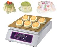 HCZKIUJY burger press Commercial Pancake Maker, Non-stick Souffle Maker Machine 0-260℃ Temp Control Electric Muffin Maker Stainless Steel for Home Kitchen Restaurant Bakery Leisure Sna(Singlehead)