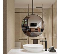 HCZKIUJY Ceiling Hanging Large Round Mirror, Wall Dressing Table Cosmetic Mirror Suitable For Home Or Hotel Bedroom Dressing Table, Suitable For Entrance Bedroom Living Room (70cmxrod)