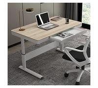 HCZKIUJY Computer Desks Home Study Lifting Table Standing Office PC Desk Height-Adjustable Manual Lifting Writing Workstation Desk with Drawer Modern Minimalist Gaming Table Office desks (B 1 meter)