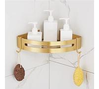 HCZKIUJY Corner Shower Caddy Bathroom Shelfs Gold Brushed Aluminum Shampoo Organizer Shelf Floating Shelves Wall Mounted Holde Kitchen Shelves/Single T