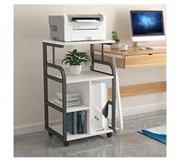 HCZKIUJY CPU Holder Simple European-Style Computer Main Frame Floor Printer Rack Desktop Chassis Storage Rack Multi-Layer Office Mobile Cabinet Computer Stand (B Small)