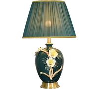 HCZKIUJY Desk Living Room Enamel Ceramic Table Lamp Study Reading Creative Fashion Modern Bedroom Bedside Lamps Push Button Switch