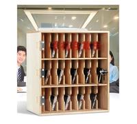 HCZKIUJY Desktop Wooden Cell Phone Organizer, Cell Phone Compartment Storage Cabinet, Wall-Mounted Cell Phone Lock Box with Keys, for Classroom Office (Natural 609x190x429cm)