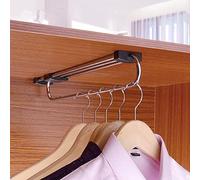 HCZKIUJY Extendable Clothes Rail, Wardrobe Pull Out Retractable Wardrobe Clothes Hanger Rail Towel Coat Racks Closet Rod, Adjustable 25-50cm Multi-Purpose Clothes Rack (30cm/11.8in)