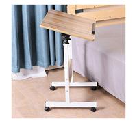 HCZKIUJY Height-Adjustable C-Shaped Laptop Desk - Mobile Standing Overbed Table for Home Office, Bedside, Living Room - Versatile, Space-Saving Design for Comfort and Productivity (Oak 80X50X87Cm)