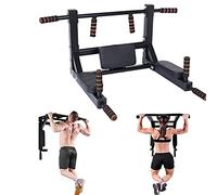 HCZKIUJY Indoor Wall Mounted Pull Up Bar for Full Body Workout,Utility Dip Station Set Equipment,Fit for Home/Gym Fitness Strength Training,Max Load 440 Lbs