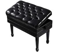 HCZKIUJY Leather Piano Bench Matte Black Stool Stand With Storage Adjustable Height Pu Height: 55-65Cm/Black (Black)