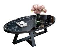 HCZKIUJY Light Luxury Marble Coffee Table Nordic Creative Bedside Table Leisure Sofa Table Oval Shaped Laptop Desk for Living Room Balcony,Easy to Clean (#1)