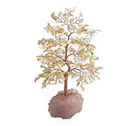 HCZKIUJY Luck and Wealth Crystal Tree Natural Yellow Crystal Original Stone Tree Citrine Fortune Tree Living Room Porch Light Luxury Peach Blossom Ornament Chakra Money Tree