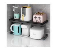 HCZKIUJY Microwave Oven Rack,Sink Shelf,Countertop Storage,Spice Cabinet Shelves,Multiuse Microwave Stands,Baker's Rack,Suitable For Kitchens, Stackable (Black b)