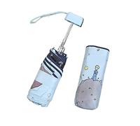 HCZKIUJY Parasol Windproof Anti Folding Umbrella Little Prince Umbrella Mini Pocket Umbrellas Black Coating Girl Small Umbrellas Protable Umbrella (PrinceLake Blue)