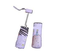 HCZKIUJY Parasol Windproof Anti Folding Umbrella Little Prince Umbrella Mini Pocket Umbrellas Black Coating Girl Small Umbrellas Protable Umbrella (PrincePurple)