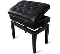 HCZKIUJY Piano Stool Bench Dressing Table Leather Artist Solo with Beautiful Horseshoe Legs & Padded Cushion, 10CM Height Adjustable, 56 x 36 50-60CM (Straightlegs)