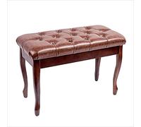 HCZKIUJY Piano Stool Duet Piano Bench with Storage Compartment Wooden Piano Stool Sturdy Wooden Legs Suitable for Practice,Teaching,76 X 35 X 49 cm (Teakwood Brown)